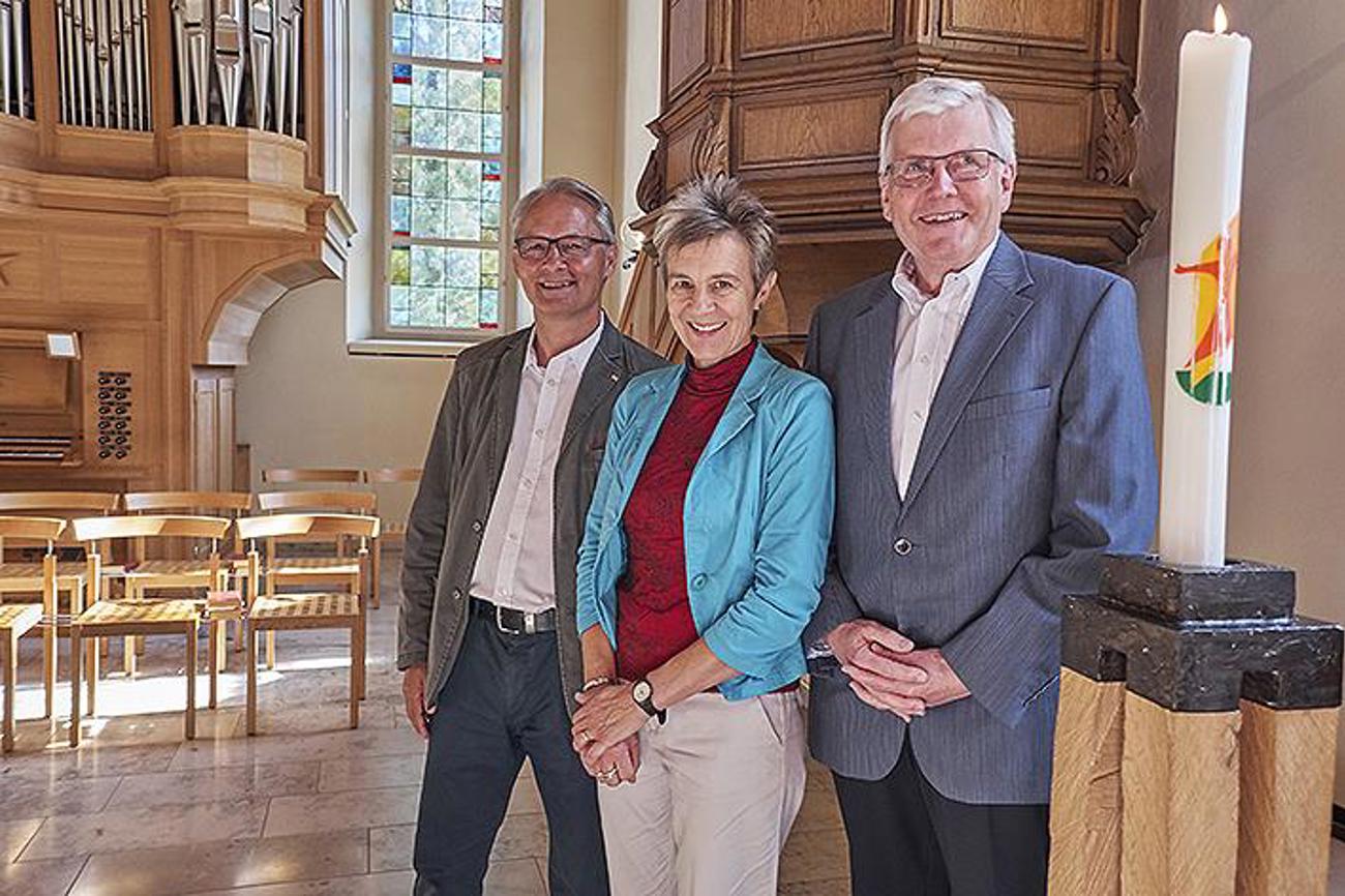 Die drei neuen Behördenmitglieder der Landeskirche beider Appenzell: v.l., Martin Breitenmoser, Sibylle Blumer und Marcel Steiner