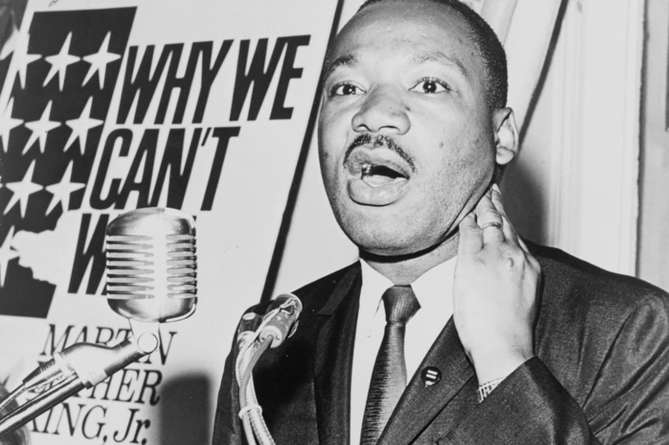 Martin Luther King Jr. an einer Pressekonferenz am 8. Juni 1964.|Walter Albertin/wikimedia
