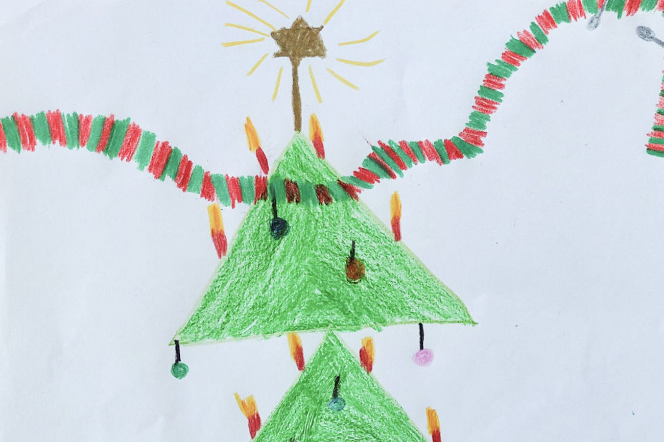 Weihnachtszeichnung von den Urgrosskindern Ladina und Damian. Sie haben ihren Urgrossvater nicht gekannt. | Foto: jh Weihnachtszeichnung von den Urgrosskindern Ladina und Damian. Sie haben ihren Urgrossvater nicht gekannt. | Foto: jh